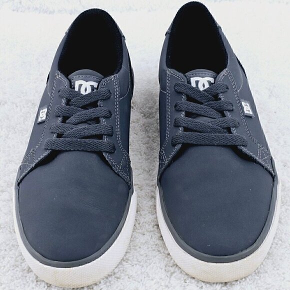 DC Shoes Dark Gray Nubuck Leather Size 4Y Skate Sneakers - Picture 7 of 8